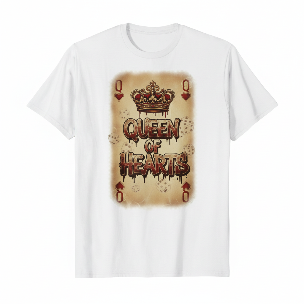 Queen of Hearts White T-Shirt