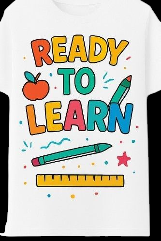 Back 2 School t-shirt detail close-up by Tagg'Et Dezignz