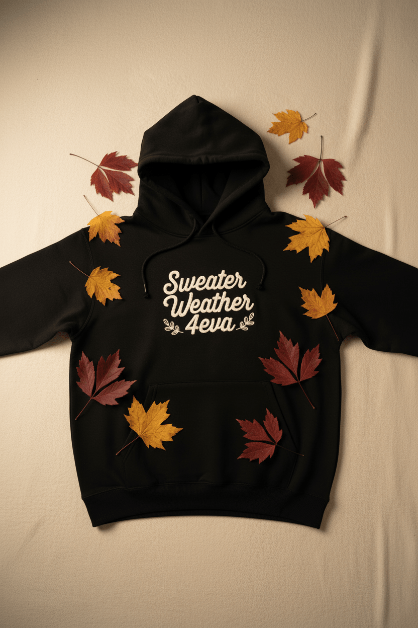 Sweater Weather 4eva Embroidered Hoodie - TaggEt Dezignz