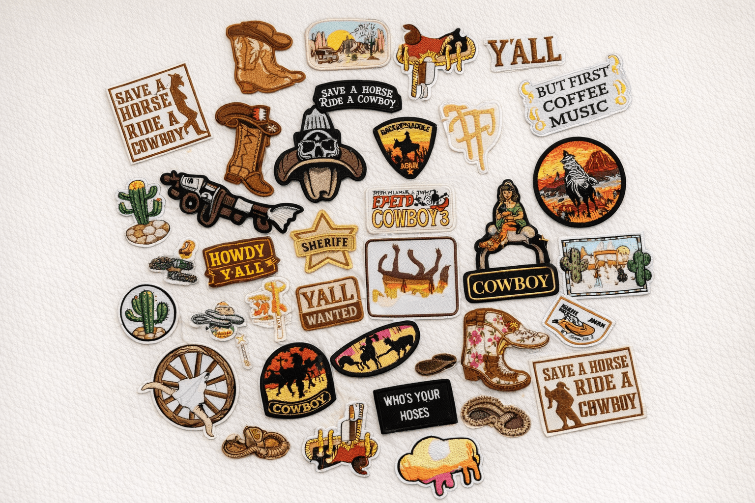 Western Theme Patches — Cowboy Mix - TaggEt Dezignz